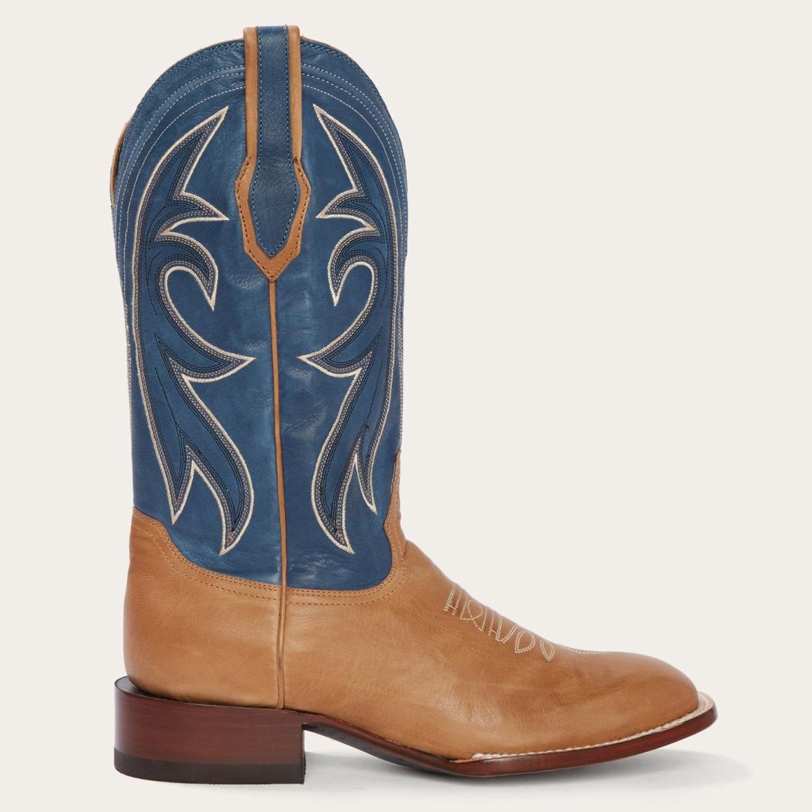 Casper Tan & Blue Matte Cowboy Boot Tan Men Stetson Western