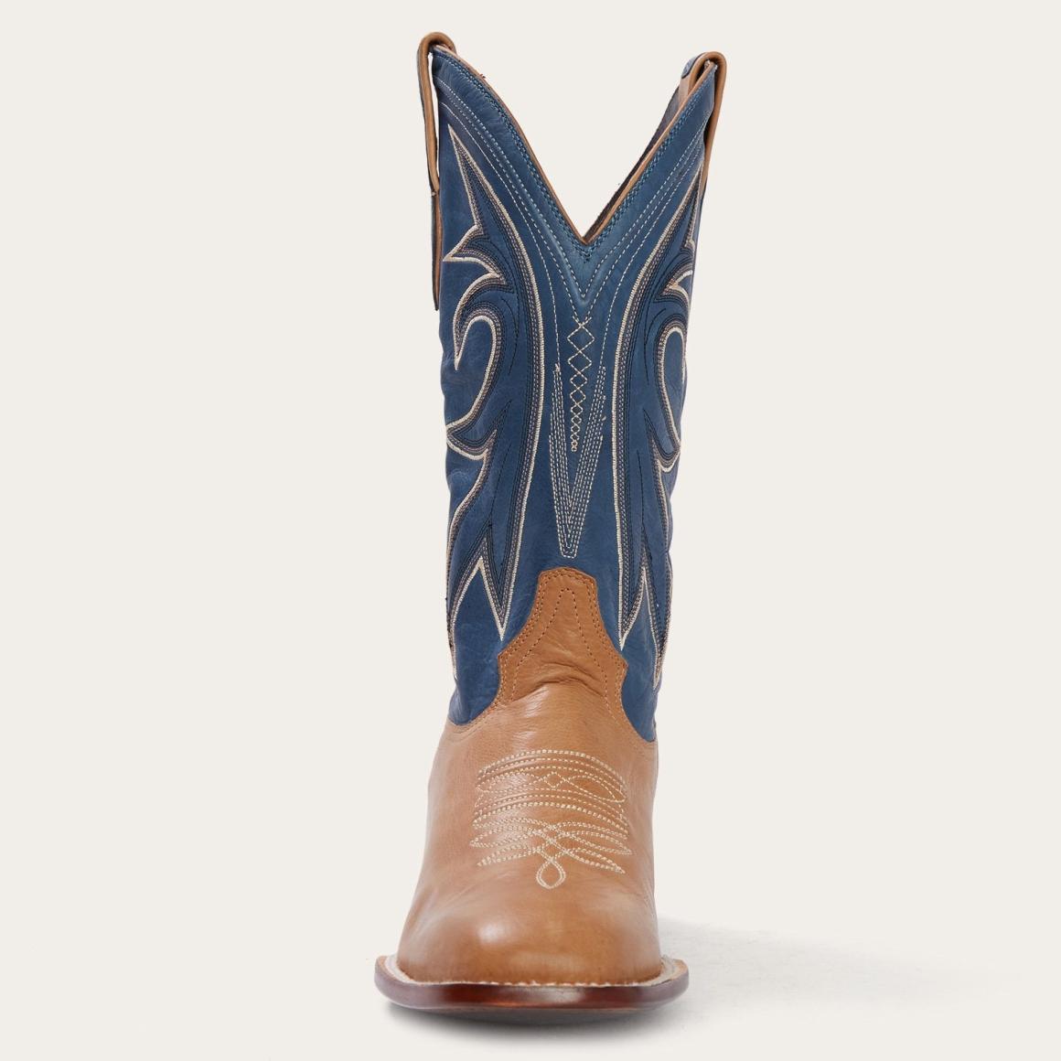 Casper Tan & Blue Matte Cowboy Boot Tan Men Stetson Western