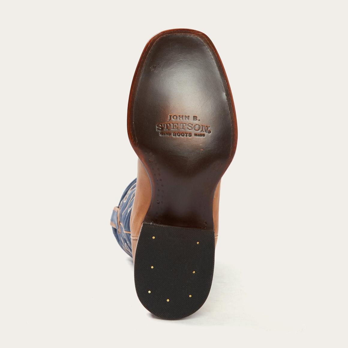 Casper Tan & Blue Matte Cowboy Boot Tan Men Stetson Western