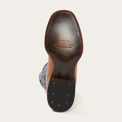 Casper Tan & Blue Matte Cowboy Boot Tan Men Stetson Western