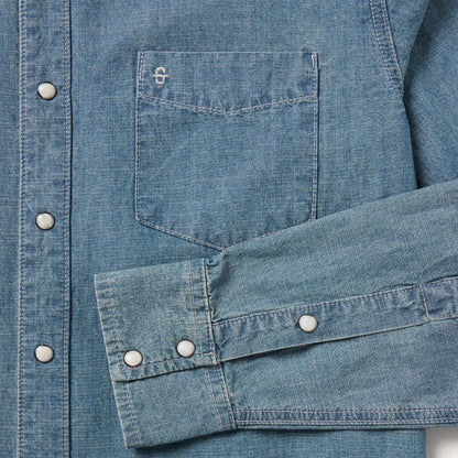 Chambray Denim Shirt Blue Men Stetson Denim Shirts