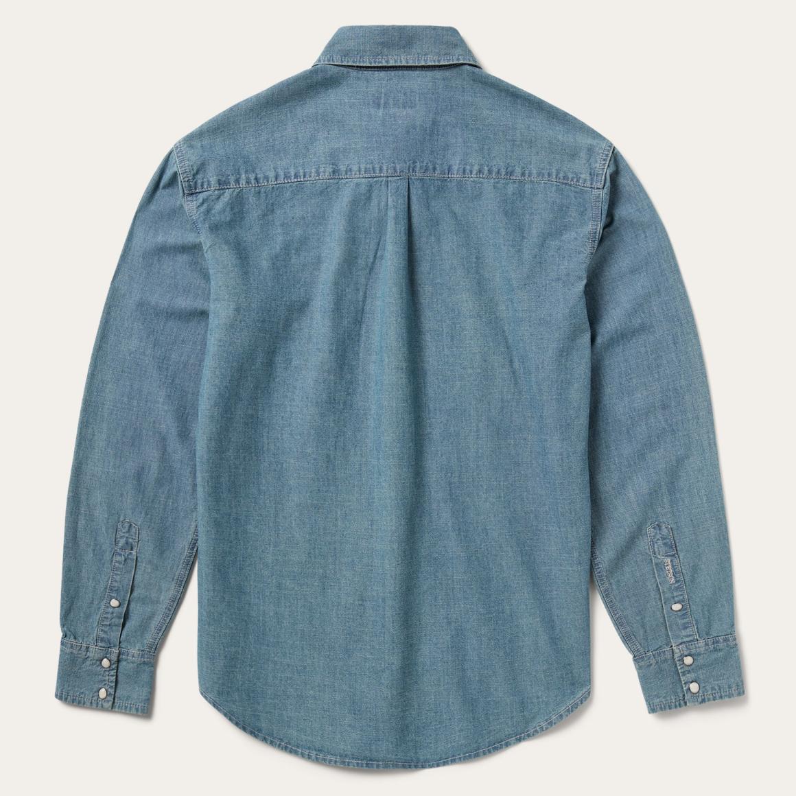 Chambray Denim Shirt Blue Men Stetson Western Shirts