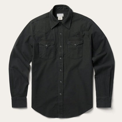 Charcoal Corded Denim Shirt Grey Men Stetson Denim Shirts
