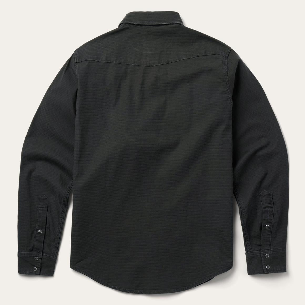 Charcoal Corded Denim Shirt Grey Men Stetson Denim Shirts