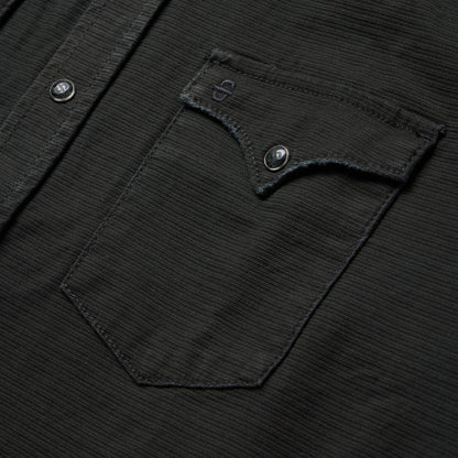 Charcoal Corded Denim Shirt Grey Men Stetson Modern Cut