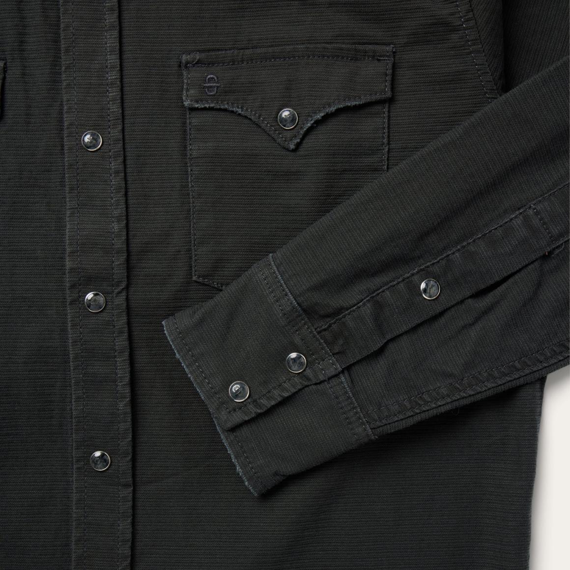 Charcoal Corded Denim Shirt Grey Men Stetson Modern Cut