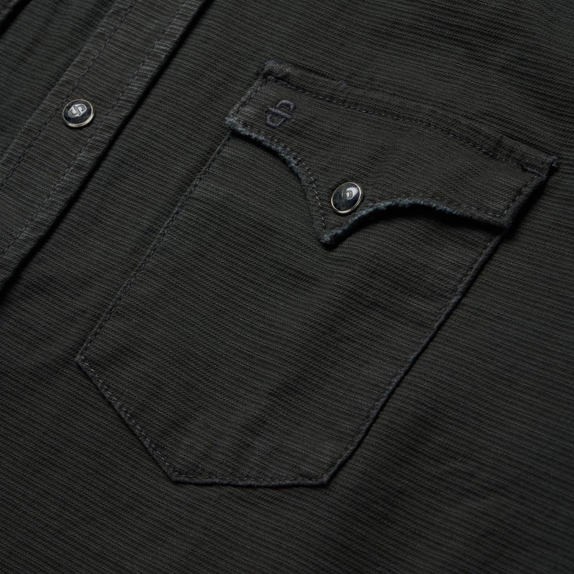 Charcoal Corded Denim Shirt Grey Men Stetson Western Shirts