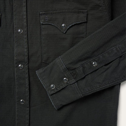 Charcoal Corded Denim Shirt Grey Men Stetson Western Shirts
