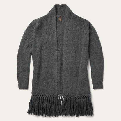Charcoal Fringed Cardigan Grey Women Stetson Sweaters
