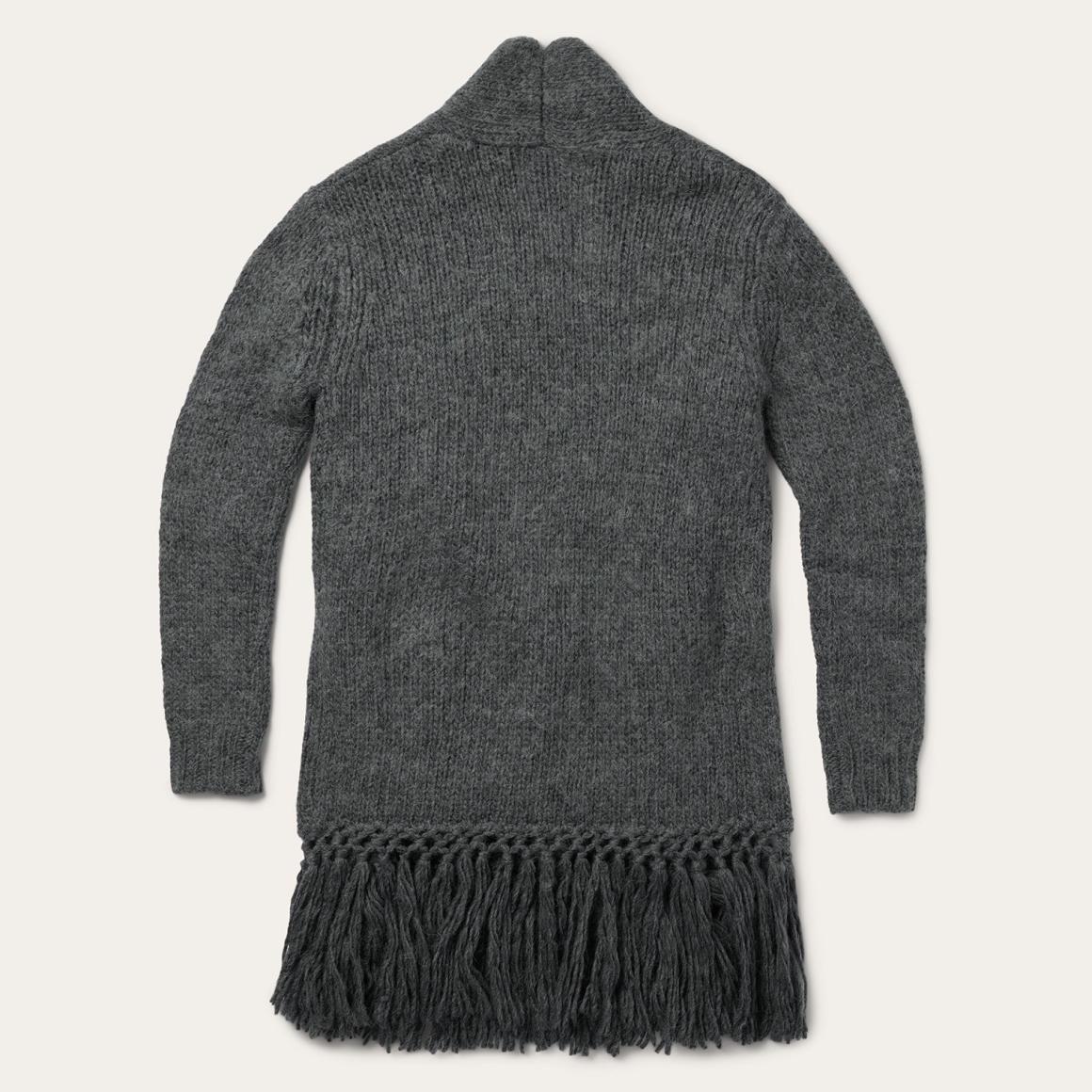 Charcoal Fringed Cardigan Grey Women Stetson Sweaters