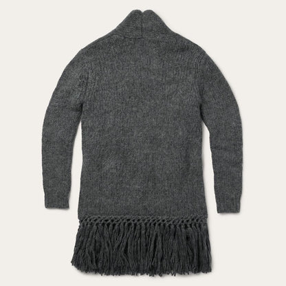 Charcoal Fringed Cardigan Grey Women Stetson Sweaters