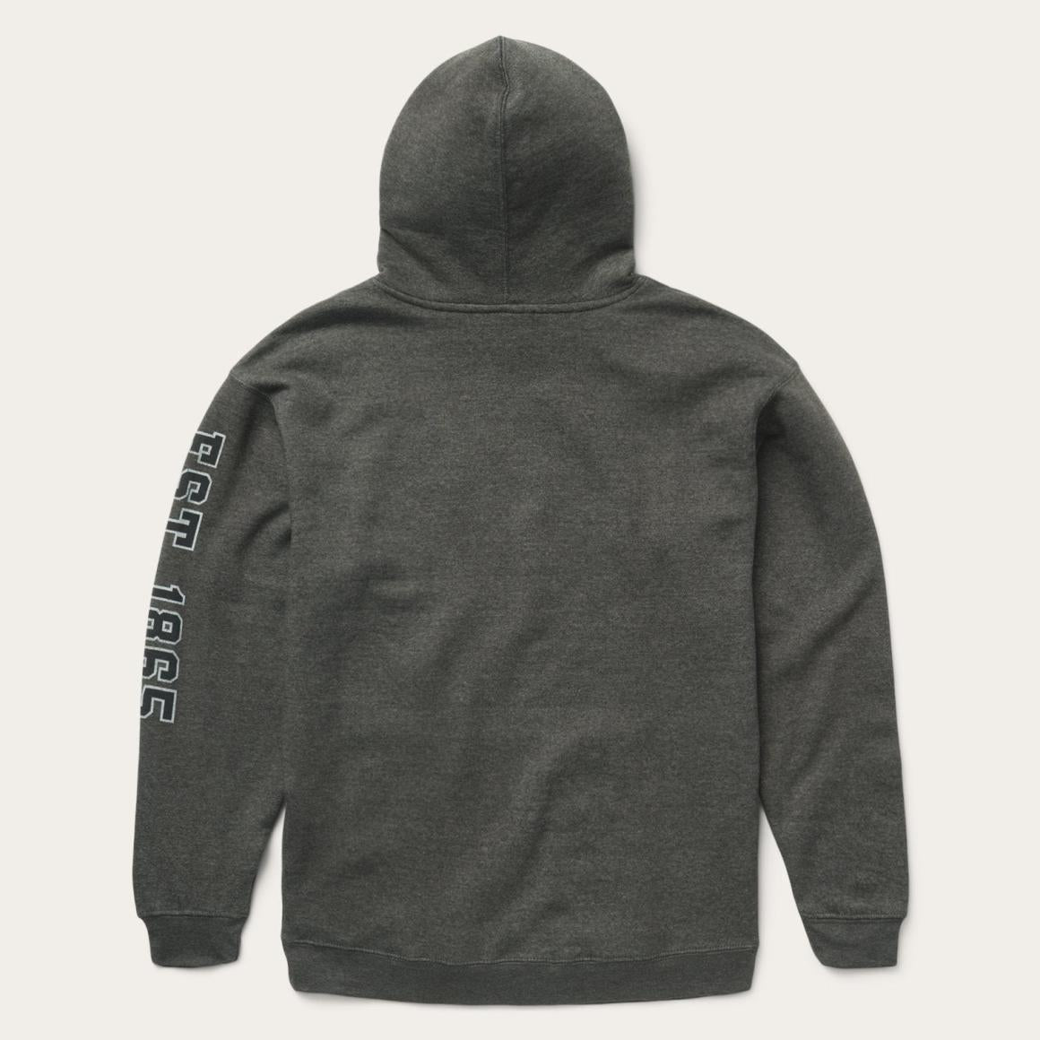 Charcoal Heather Fleece Hooded Sweatshirt Grey Men Stetson Sweaters & Hoodies