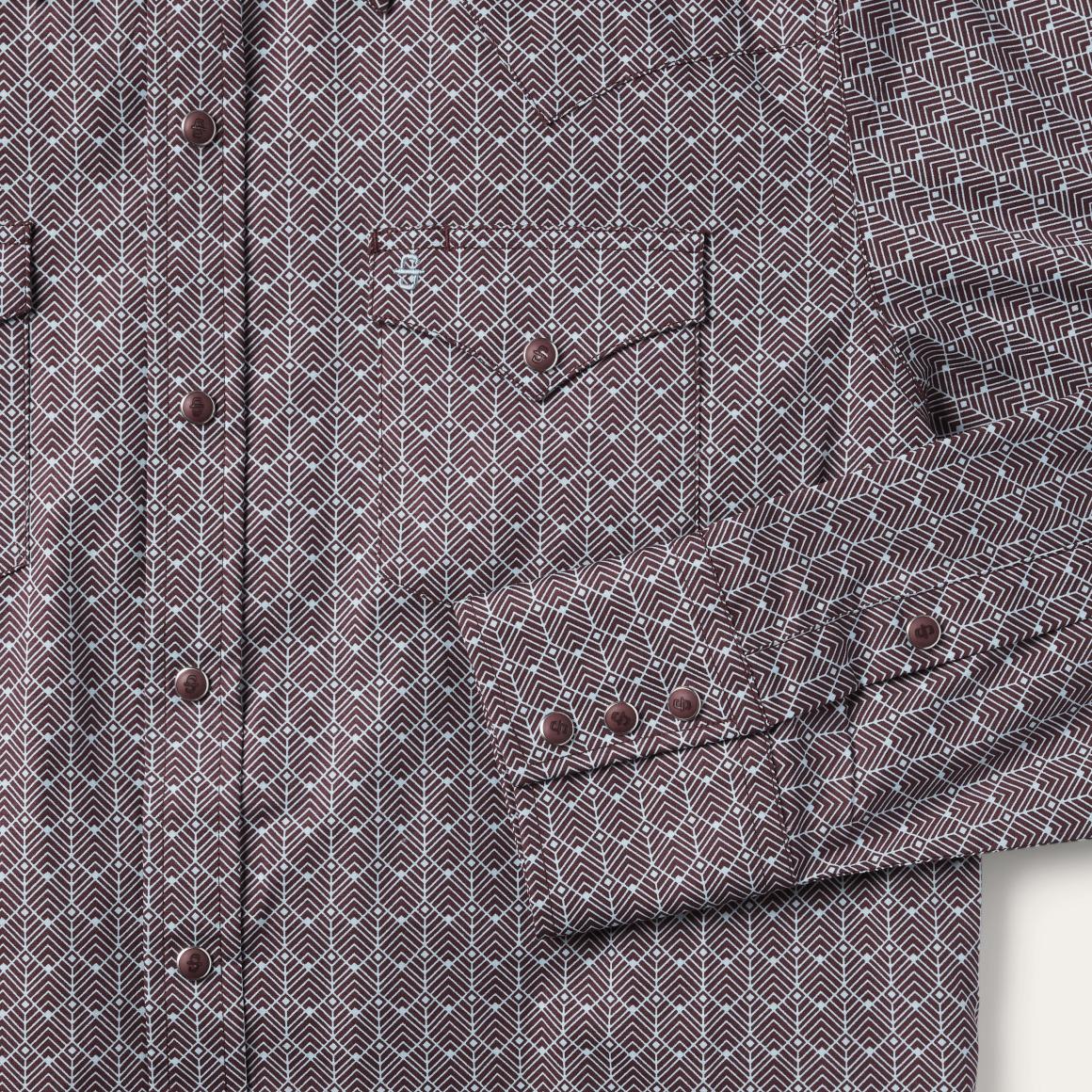 Chevron Grid Shirt Brown Men Stetson Modern Cut