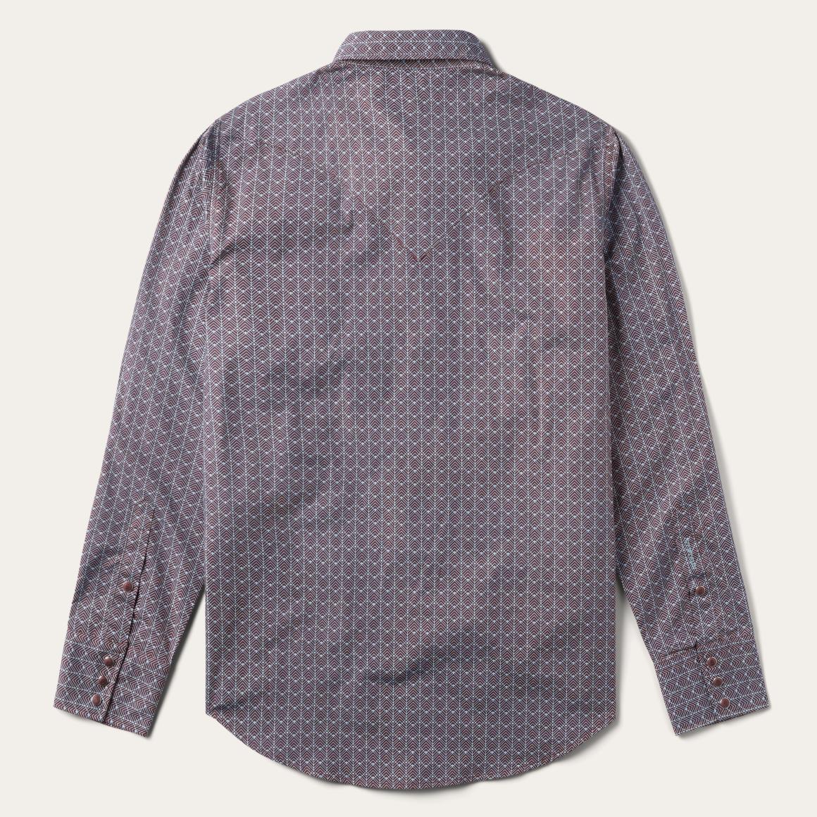 Chevron Grid Shirt Brown Men Stetson Western Shirts