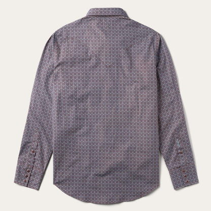 Chevron Grid Shirt Brown Men Stetson Western Shirts
