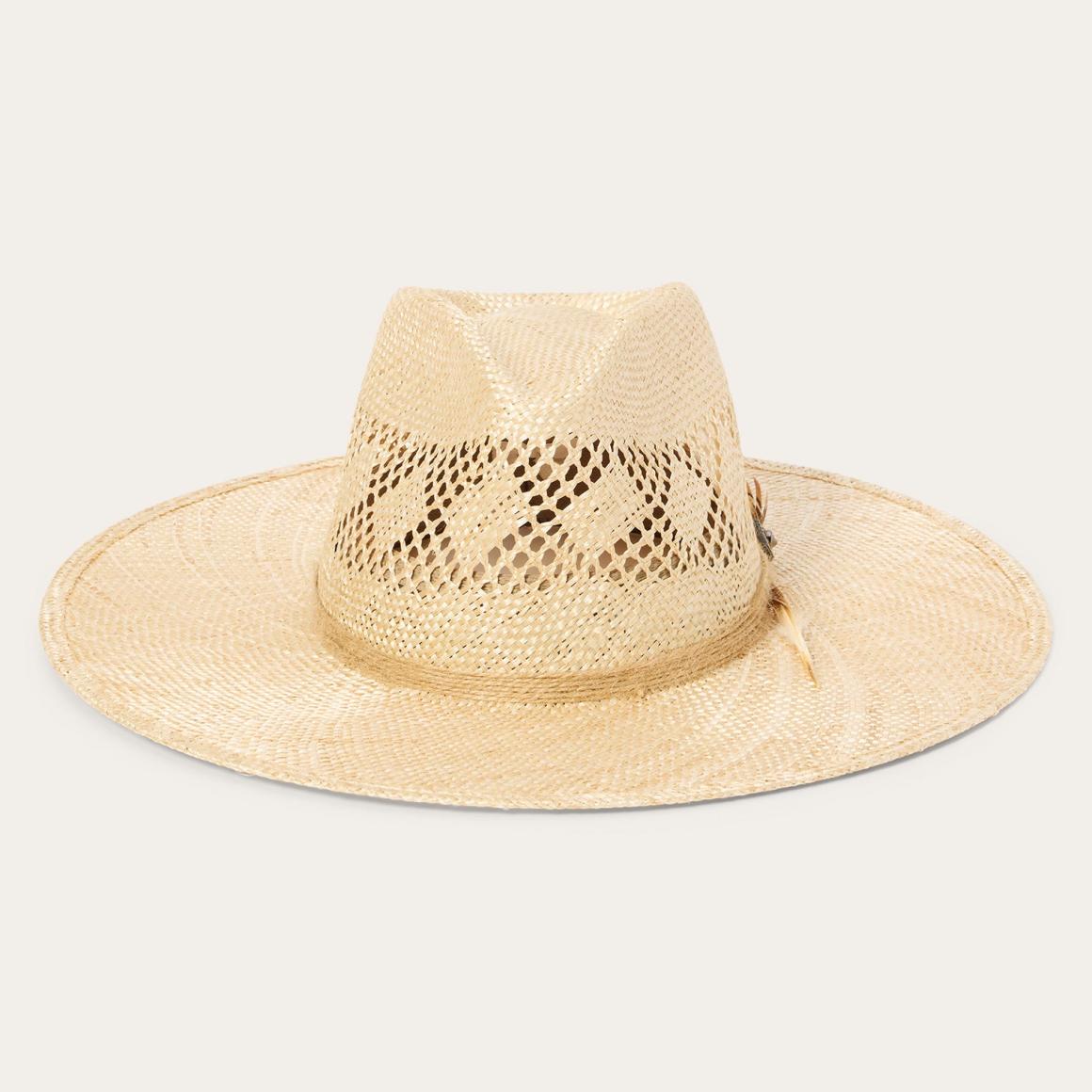 Chorus Straw Flat Brim Hat Natural Men/Women Stetson Fedora