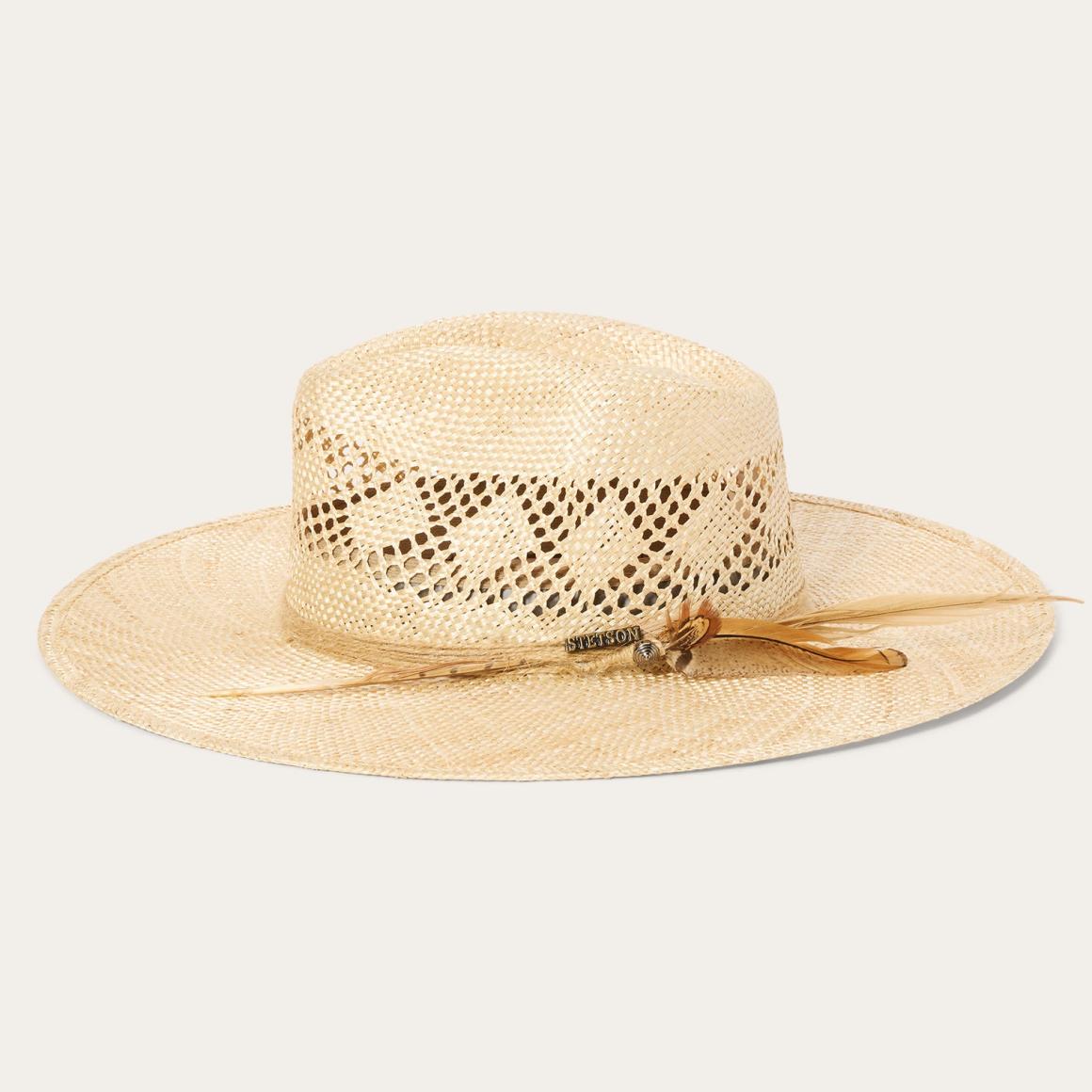 Chorus Straw Flat Brim Hat Natural Men/Women Stetson Fedora