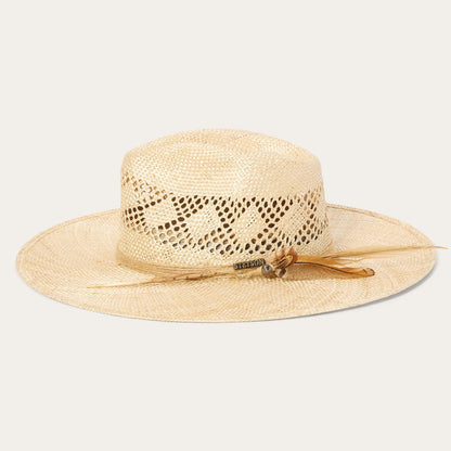 Chorus Straw Flat Brim Hat Natural Men/Women Stetson Fedora