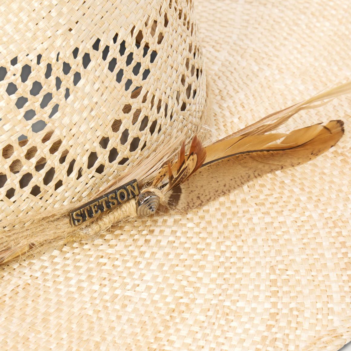 Chorus Straw Flat Brim Hat Natural Men/Women Stetson Fedora