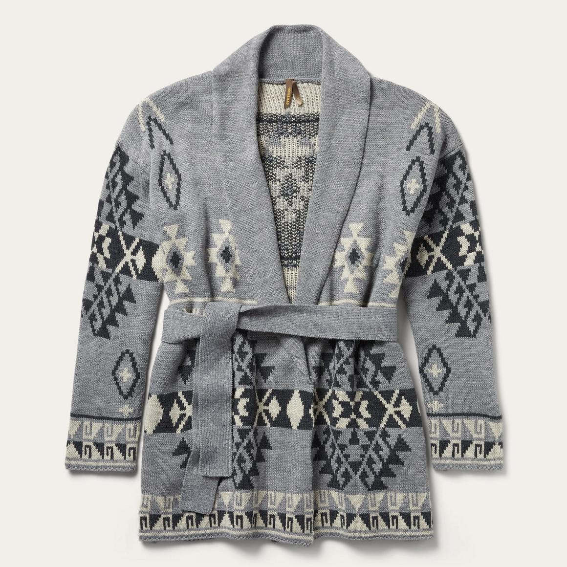 Chunky Knit Tie Sweater In Grey Grey Women Stetson Sweaters