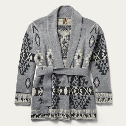 Chunky Knit Tie Sweater In Grey Grey Women Stetson Sweaters