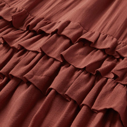 Cinnamon Herringbone Dress Brown Women Stetson Midi
