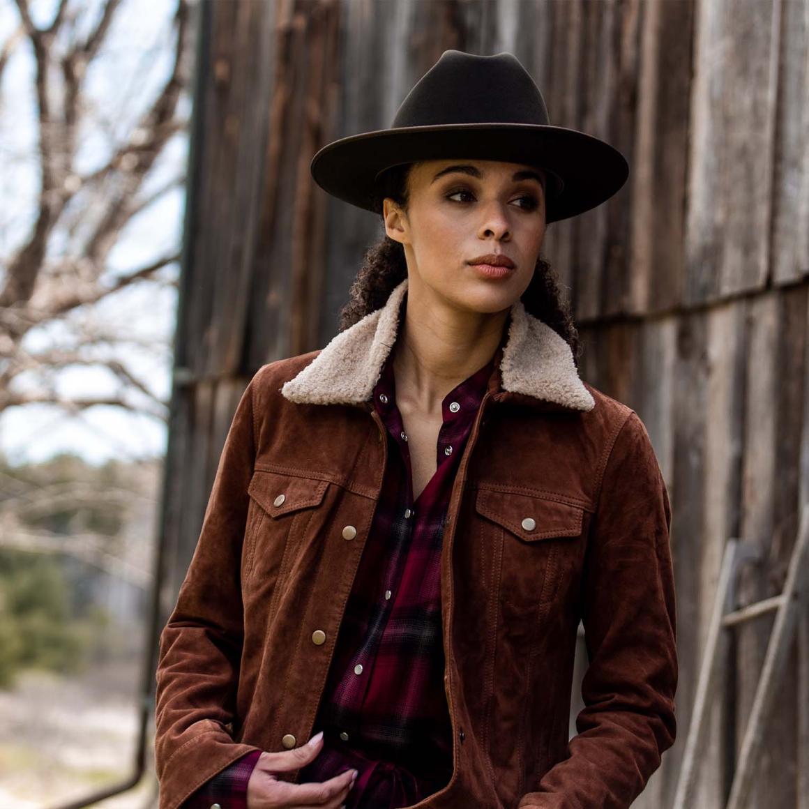 Classic Bomber Jacket Brown Women Stetson Jackets
