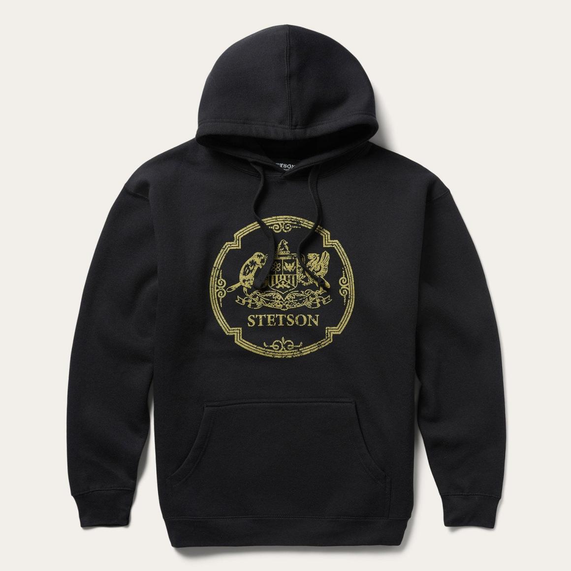 Classic Crest Hooded Sweatshirt Black Men Stetson Sweaters & Hoodies