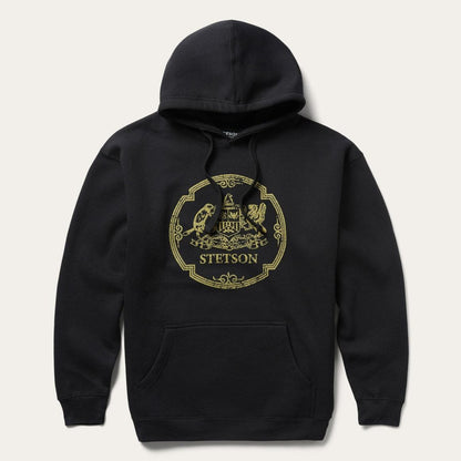 Classic Crest Hooded Sweatshirt Black Men Stetson Sweaters & Hoodies