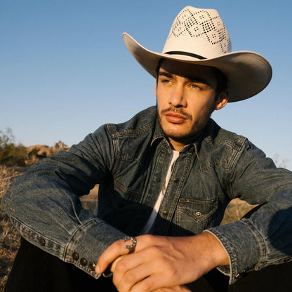 Classic Denim Shirt Blue Men Stetson Classic Cut