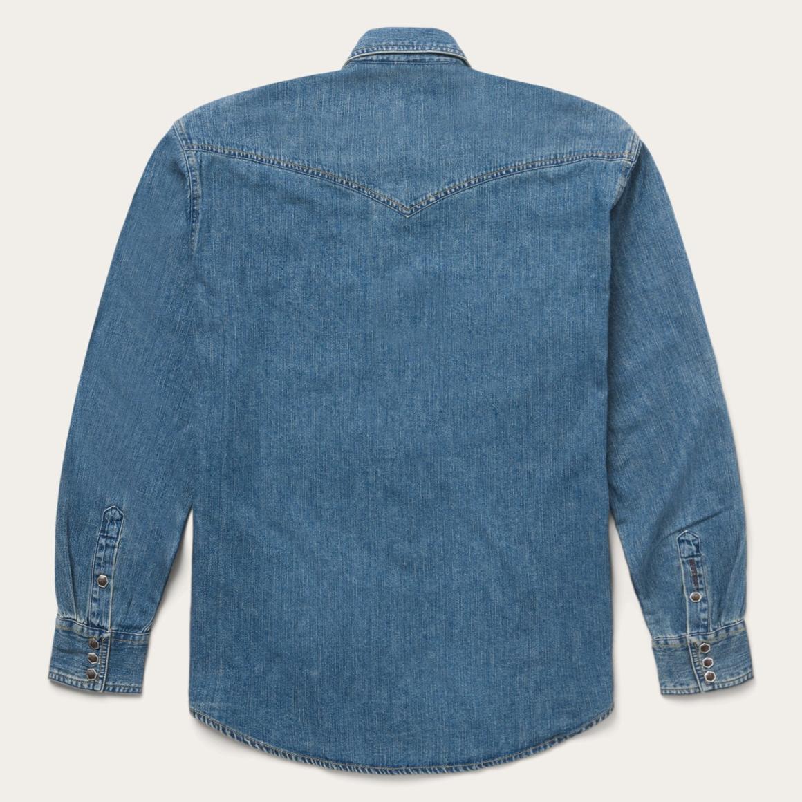 Classic Denim Shirt Blue Men Stetson Classic Cut