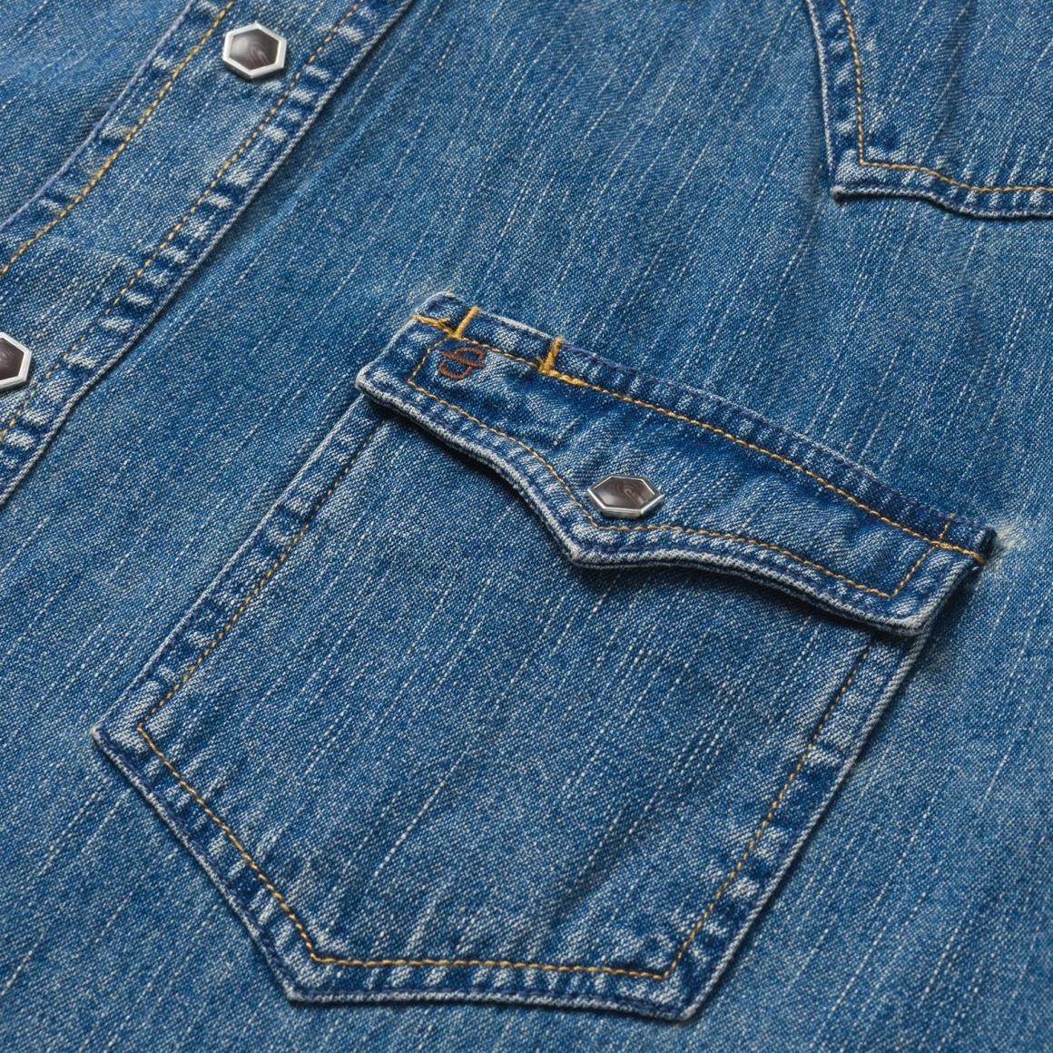 Classic Denim Shirt Blue Men Stetson Denim Shirts