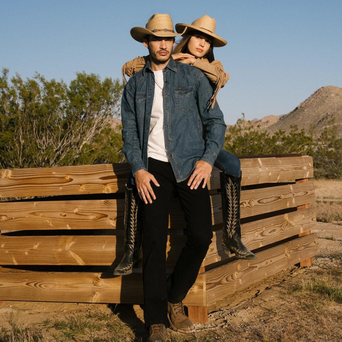Classic Denim Shirt Blue Men Stetson Western Shirts
