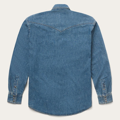 Classic Denim Shirt Blue Men Stetson Western Shirts