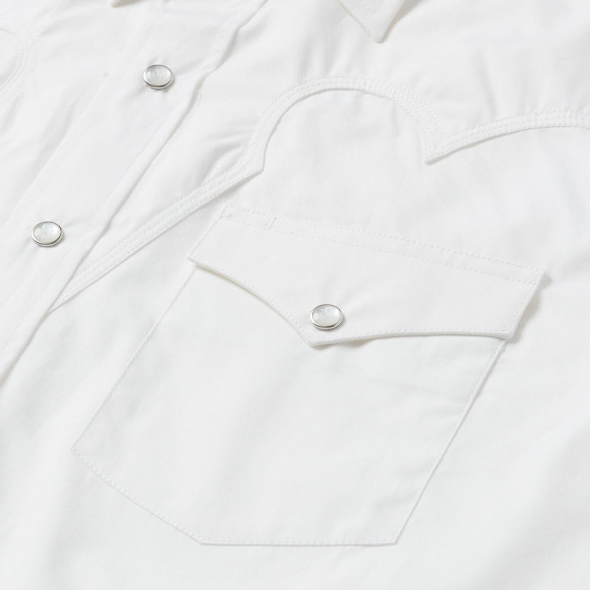 Classic Solid Snap Poplin Shirt In Optic White White Men Stetson Classic Cut