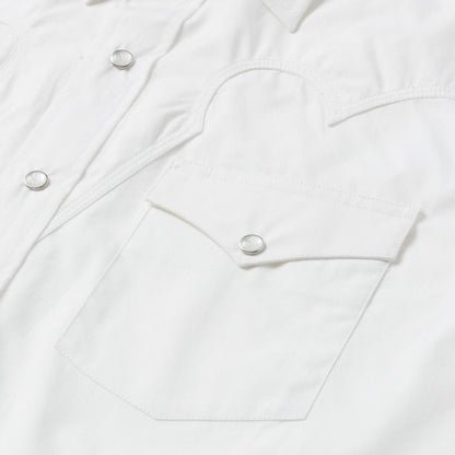 Classic Solid Snap Poplin Shirt In Optic White White Men Stetson Classic Cut
