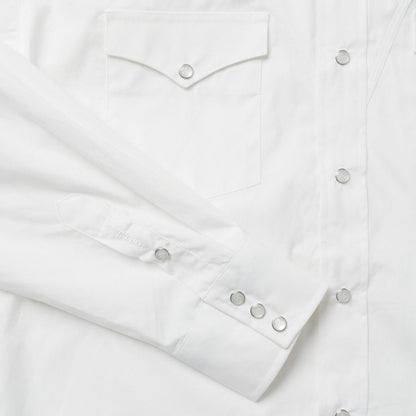 Classic Solid Snap Poplin Shirt In Optic White White Men Stetson Classic Cut