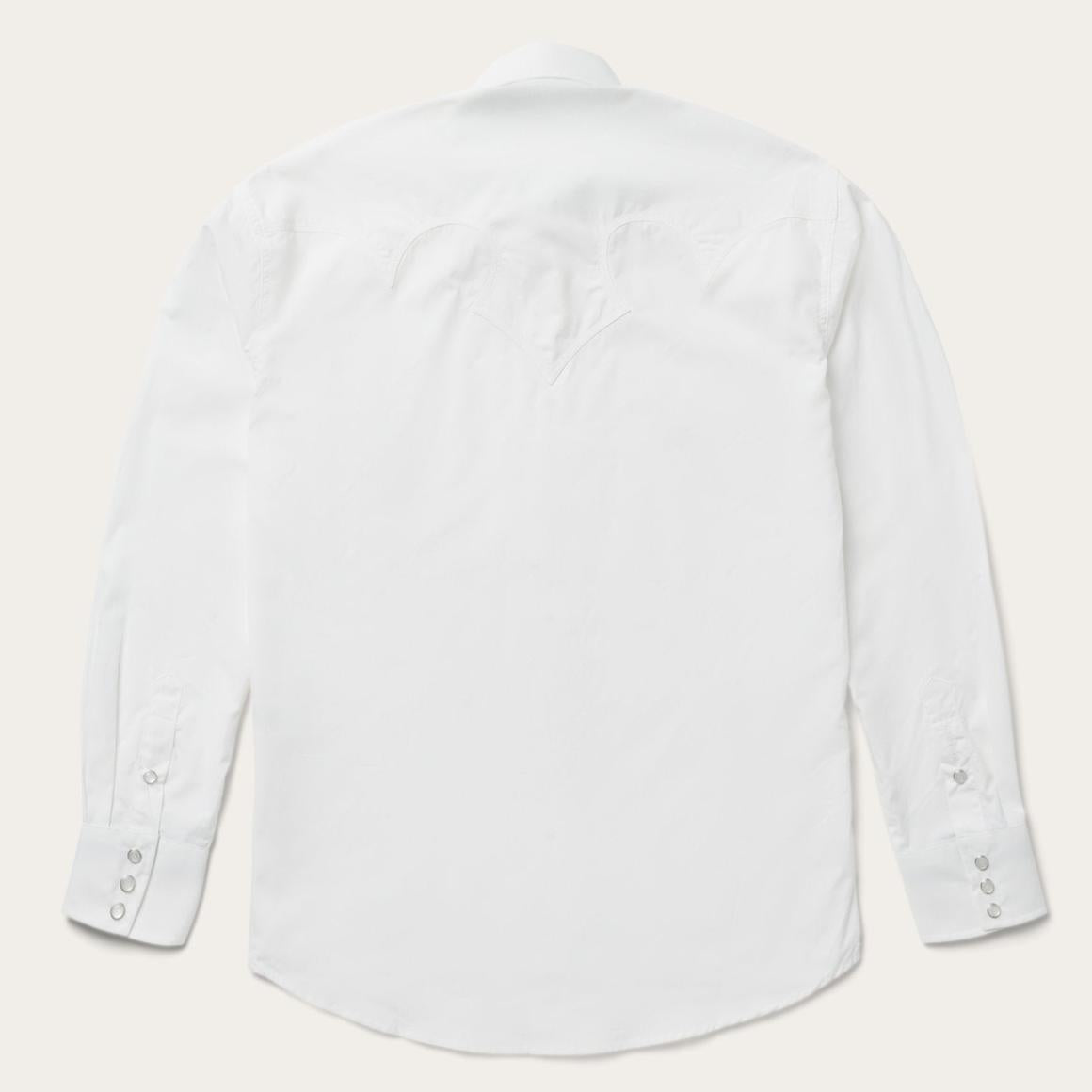Classic Solid Snap Poplin Shirt In Optic White White Men Stetson Western Shirts