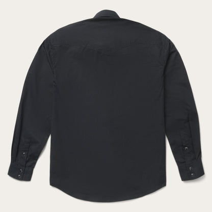 Classic Western Shirt In Black Black Men Stetson Classic Cut