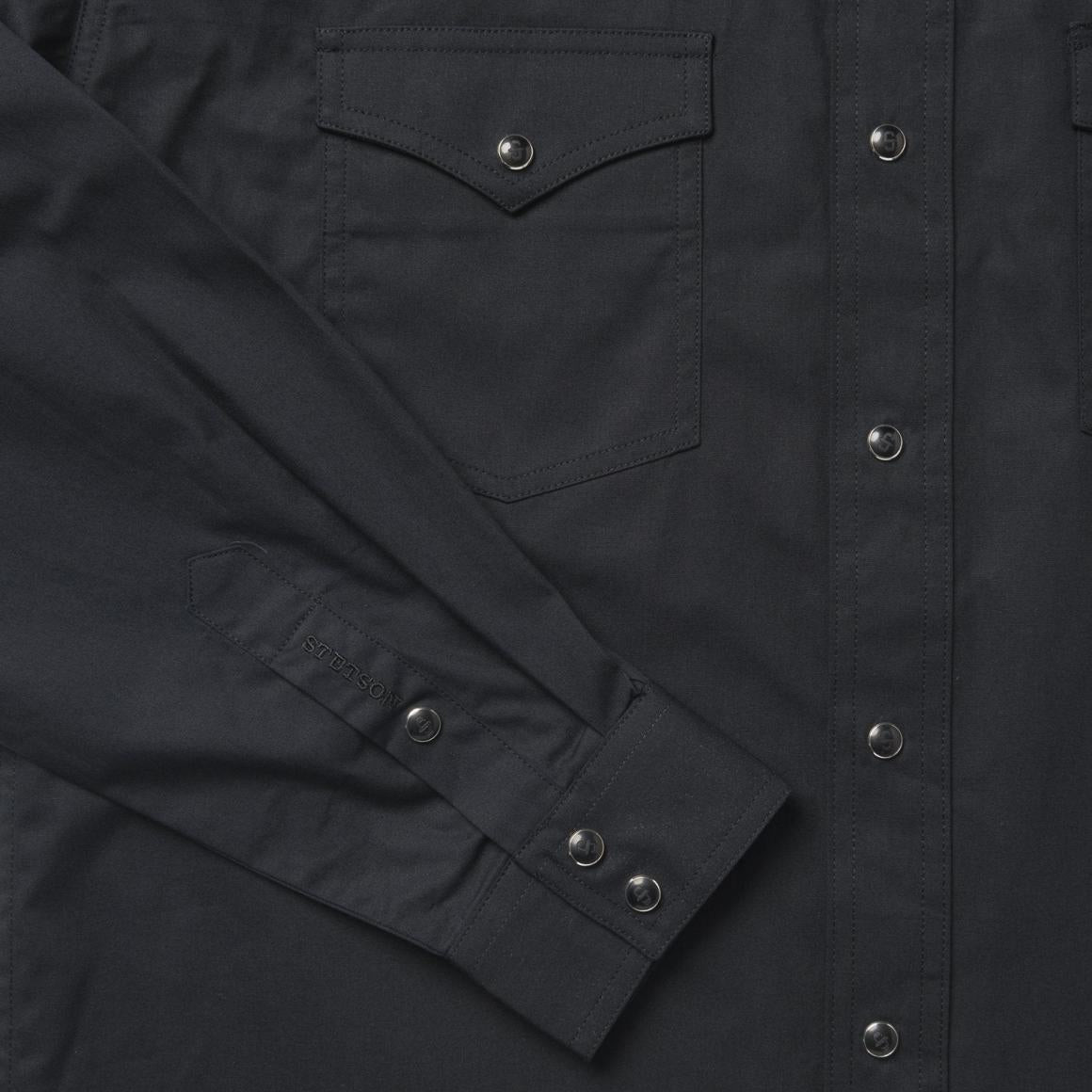 Classic Western Shirt In Black Black Men Stetson Western Shirts