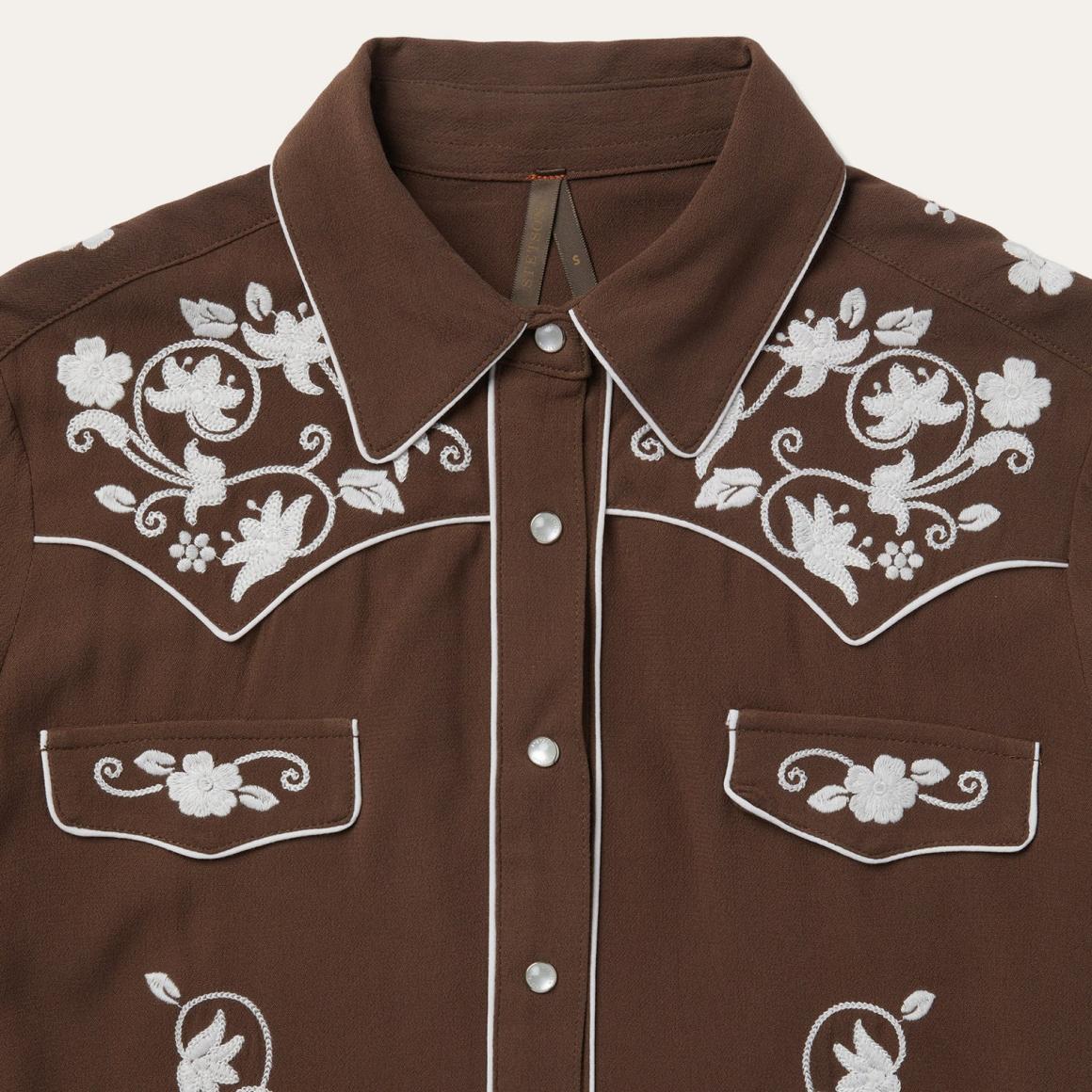 Classic Western Snap Shirt Brown Women Stetson Western Shirts