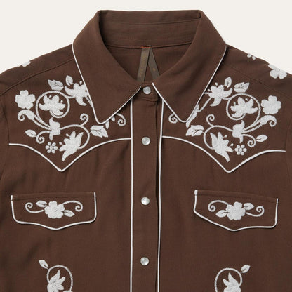 Classic Western Snap Shirt Brown Women Stetson Western Shirts