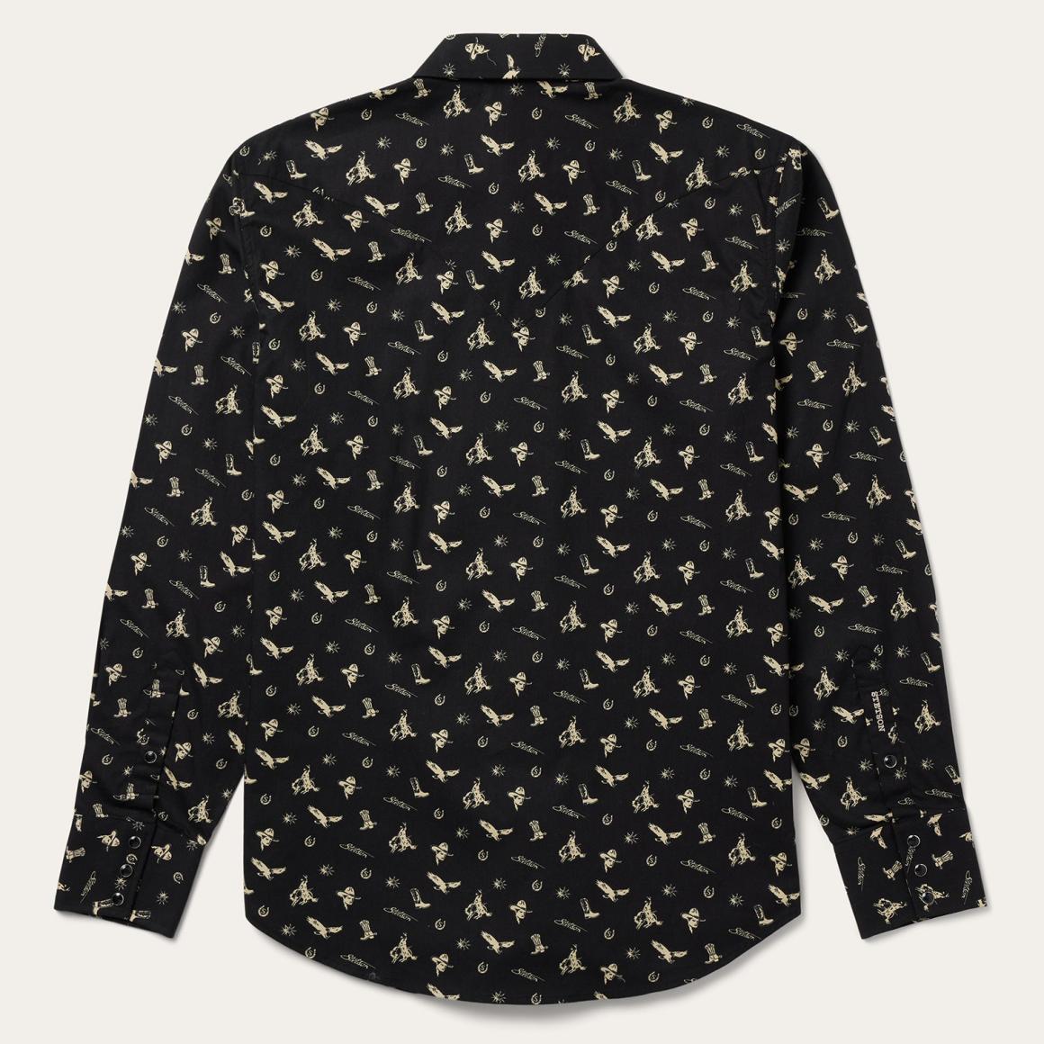 Conversation Print Western Shirt Black Men Stetson Western Shirts