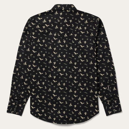 Conversation Print Western Shirt Black Men Stetson Western Shirts