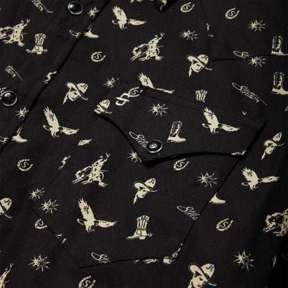 Conversation Print Western Shirt Black Men Stetson Western Shirts