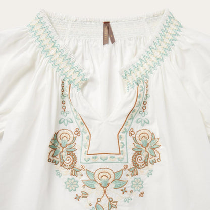 Cotton Voile Peasant Blouse White Women Stetson Blouses