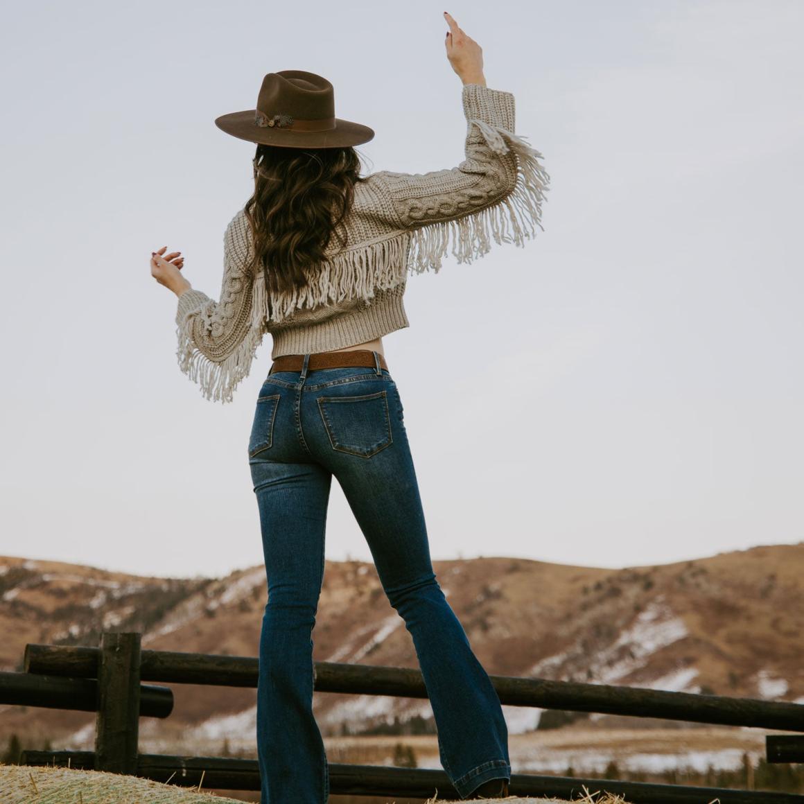 Cream Fringed Cardigan Tan Women Stetson Sweaters