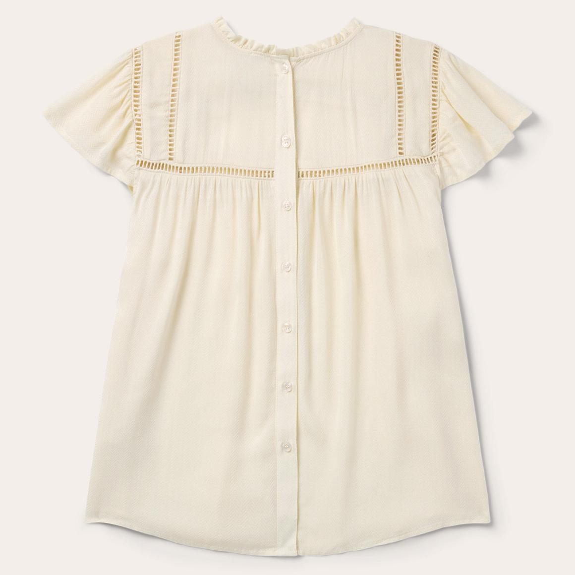 Cream Herringbone Blouse White Women Stetson Blouses