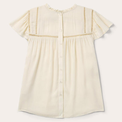 Cream Herringbone Blouse White Women Stetson Blouses