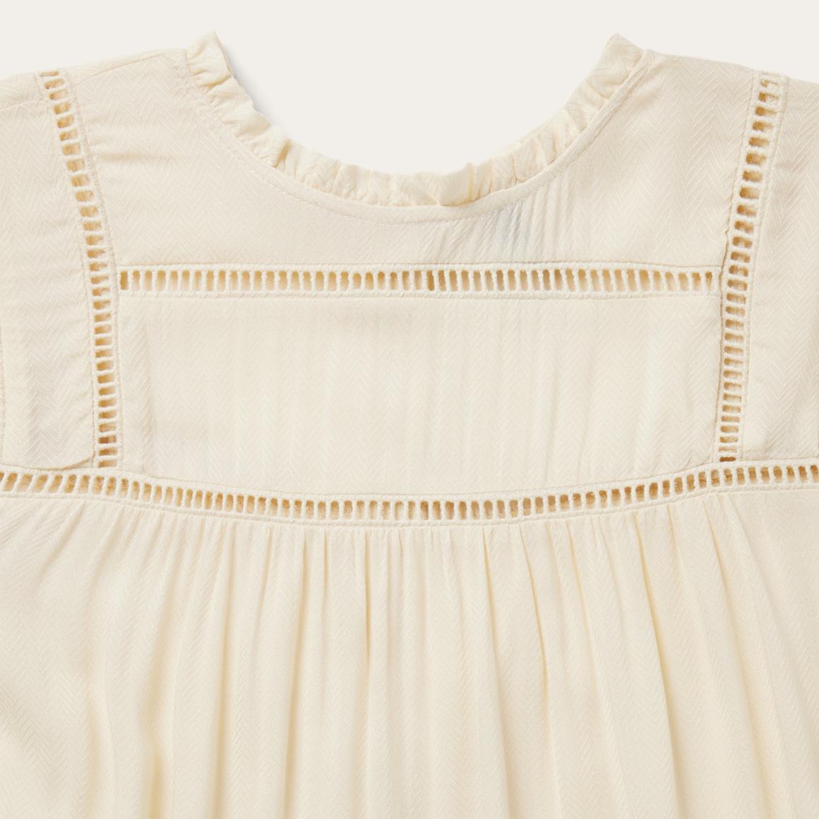 Cream Herringbone Blouse White Women Stetson Blouses